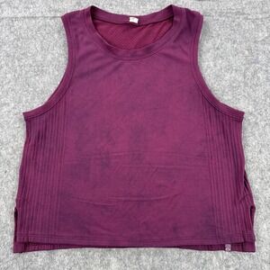 Lululemon Tank Top Womens XS Purple Burgundy Mesh Back Perforated Athletic Yoga